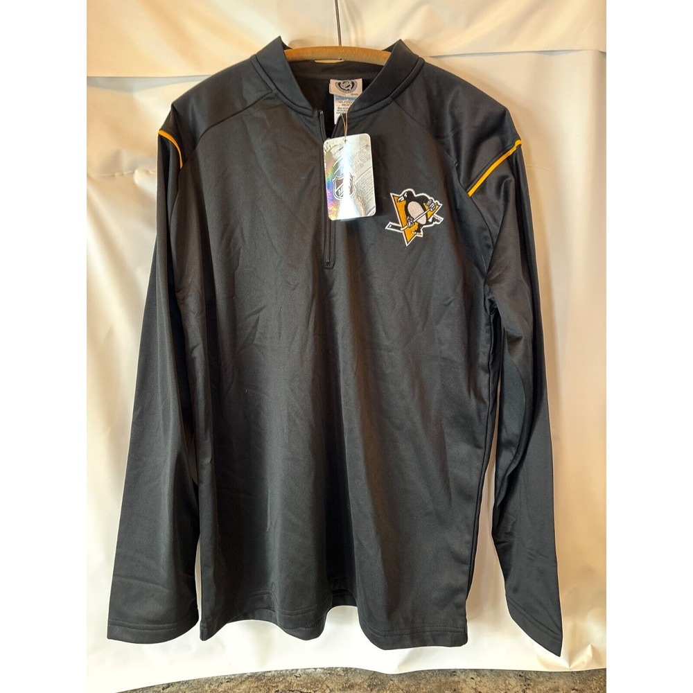 NHL Pittsburgh Penguins Long Sleeve Shirt Size Large (42-44) Black Jersey‎